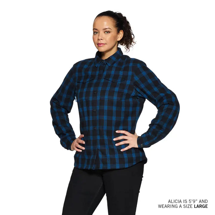 Womens CANYON PLAID Overshirt in Blue
