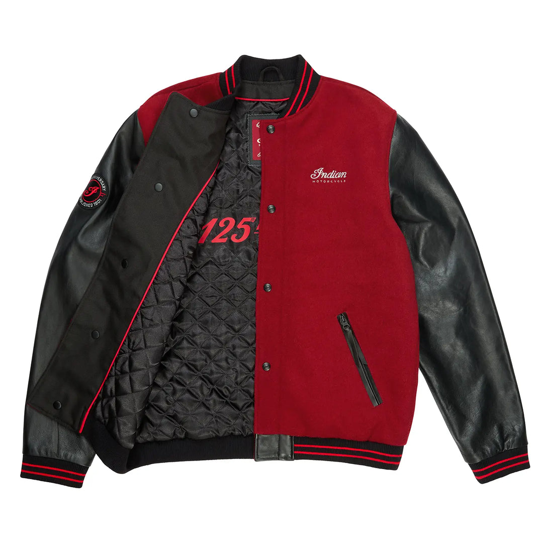 Indian Motorcycle 125th Varsity Jacket in Red