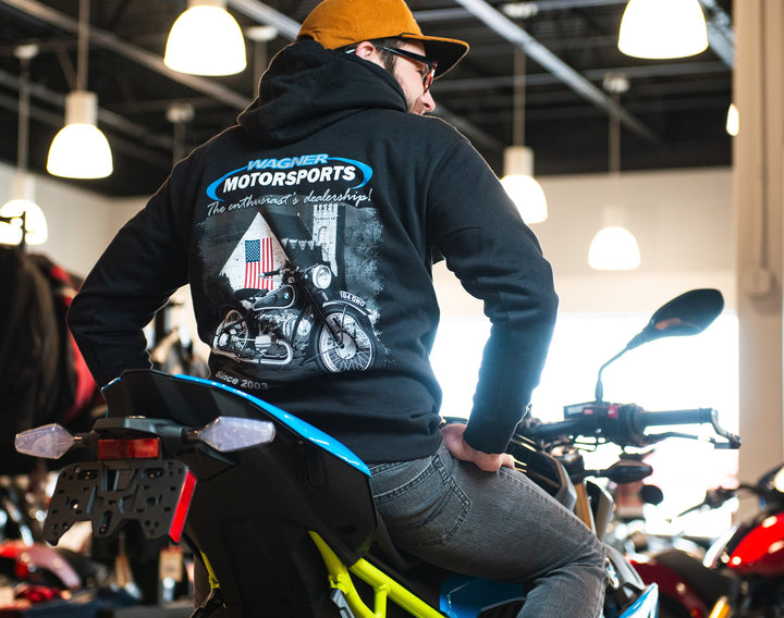 Wagner BMW Motorrad Hoodie in black with full color graphic