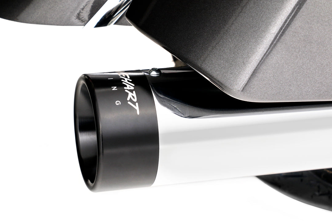 RHINEHART Racing - 4" DBX40 Slip-On Exhaust Chrome with Black End Caps For Indian