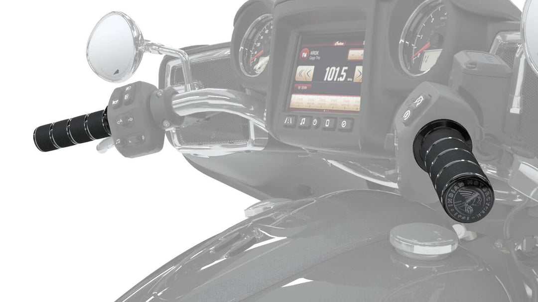 Indian Motorcycle Select Handlebar Grips - IN BLACK OR CHROME 